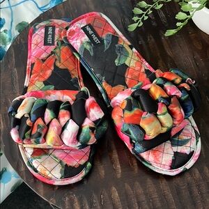NINE WEST Women's Floral Slide Sandals - Womens XL 11 12